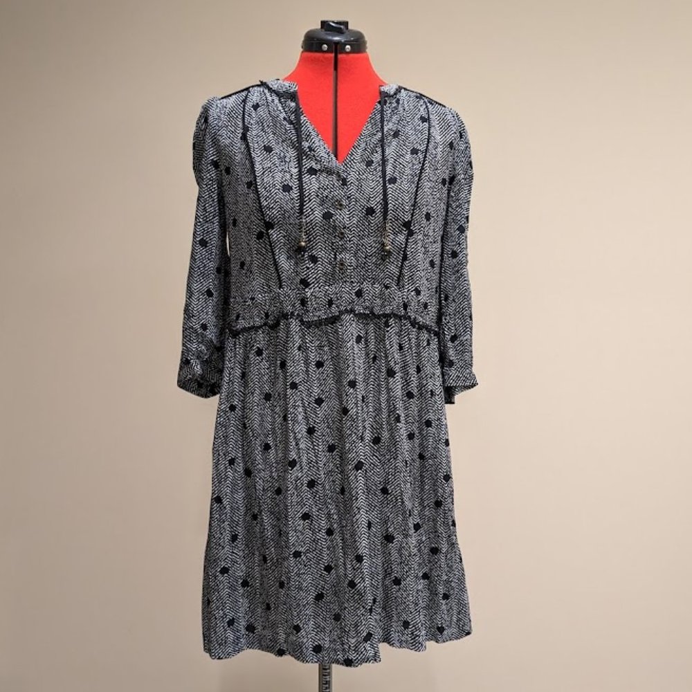 Anthropologie Maeve Galan Black & White Dress Women's Size Small